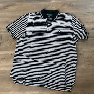 Brooks Brothers Navy and White Striped Polo Shirt